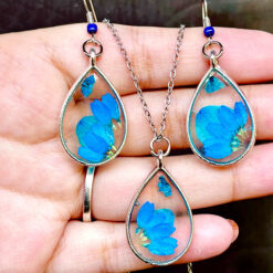 Resin Pendant & Earrings
