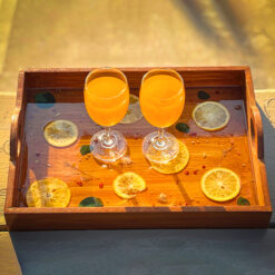 Slice Resin Wooden Tray