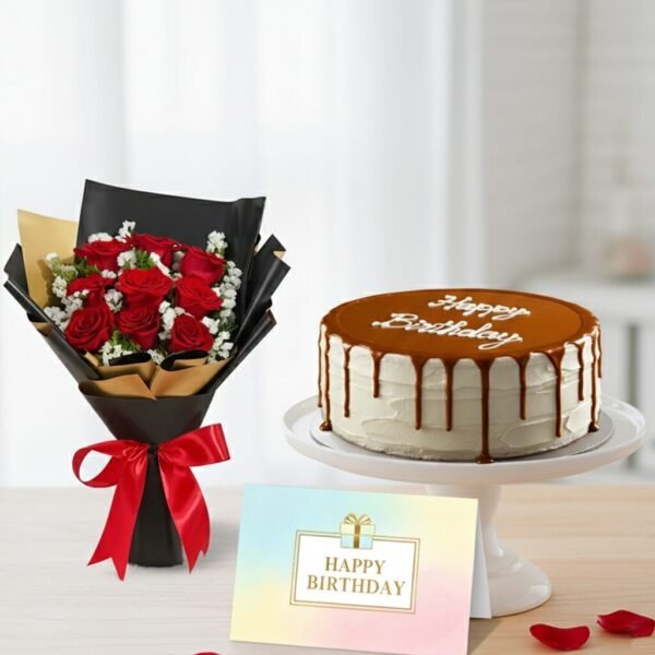 Birthday Caramel & Roses Combo