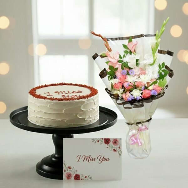 Miss You Bouquet & Cake Set