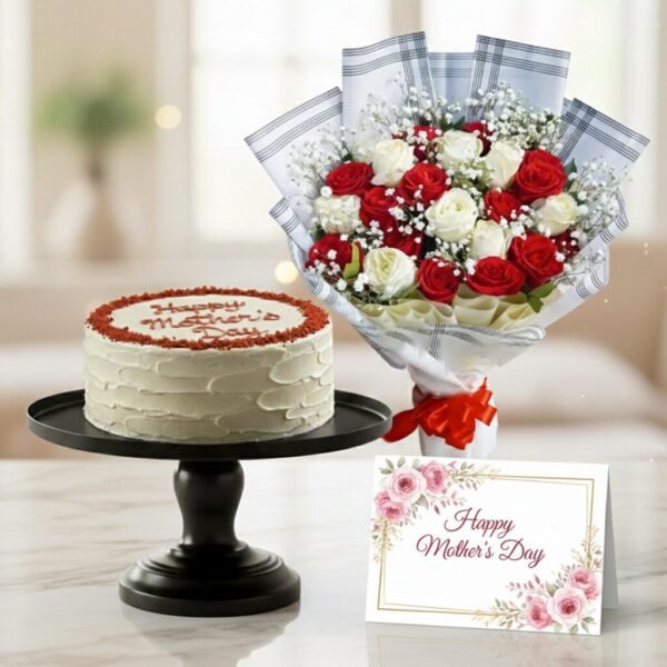 Mother’s Day Roses & Cake Combo