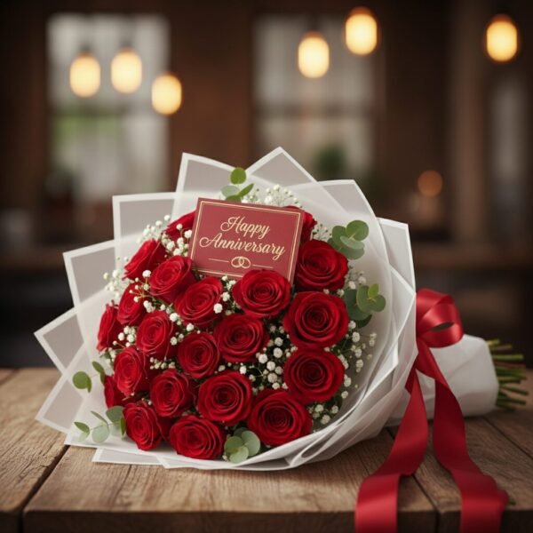 Red Elegance Anniversary Bouquet