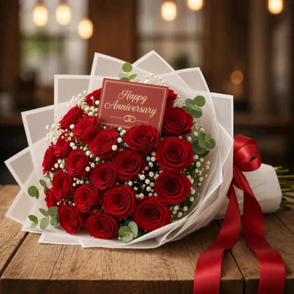 Red Elegance Anniversary Bouquet