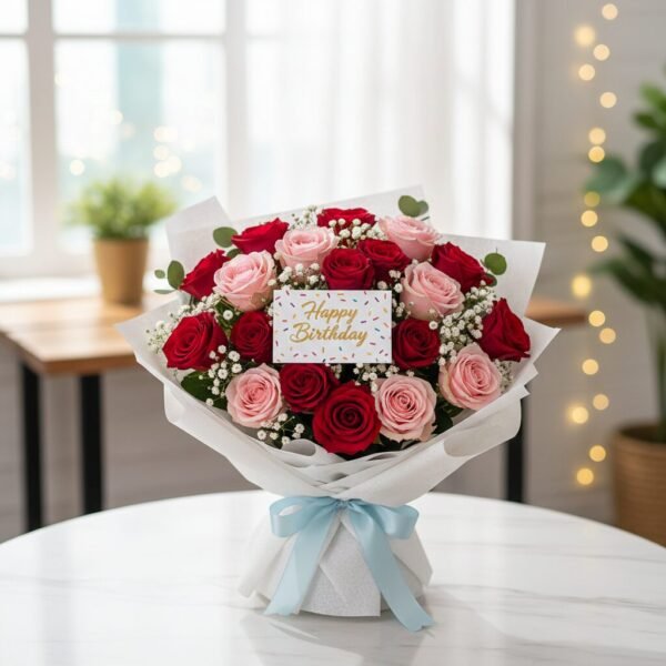 Red & Pink Birthday Bouquet