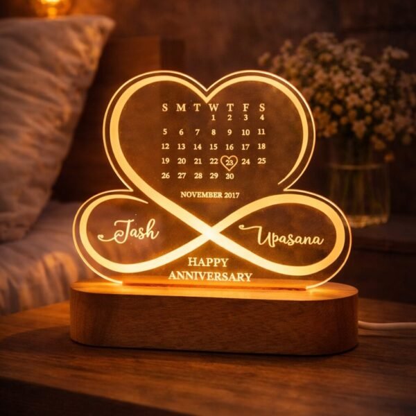 Infinity Love Anniversary Acrylic Lamp