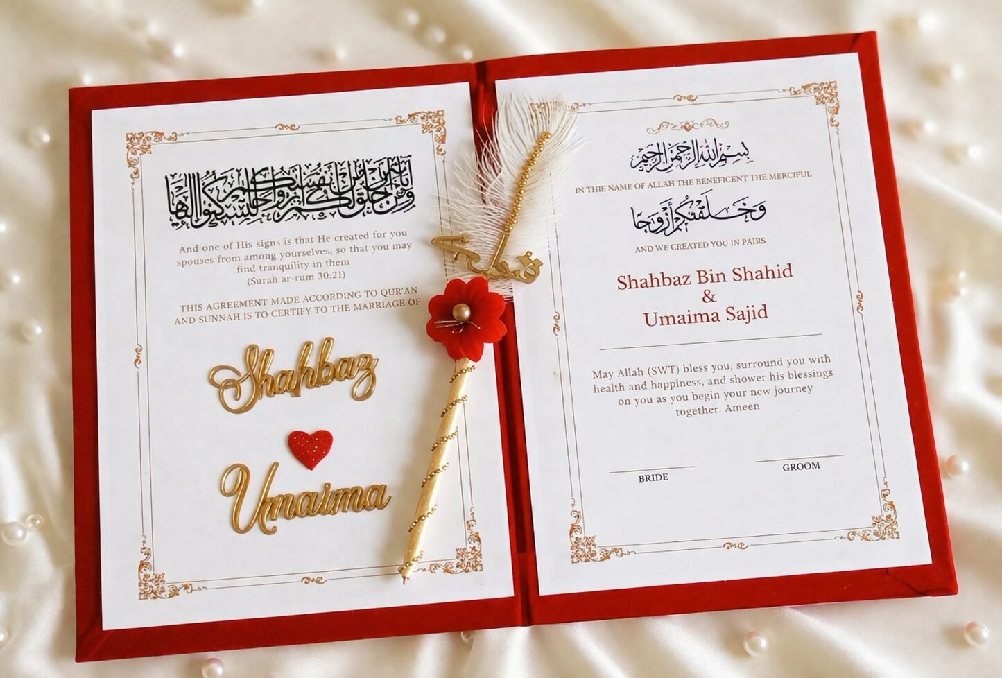 Nikkah Booklet with Qabool Hai Pen
