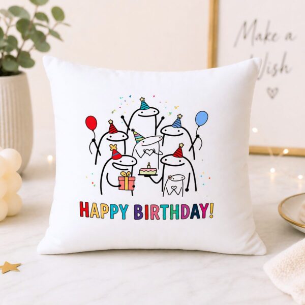 Birthday Celebration Characters Cushion English