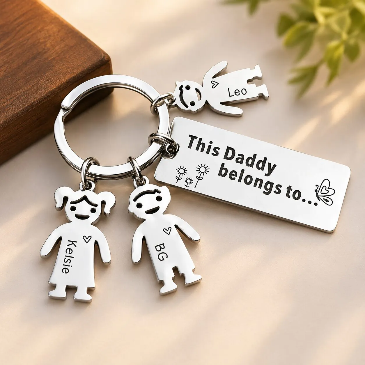 Daddy Kids Family Keychain
