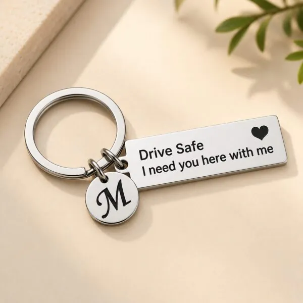 Drive Safe Metal Keychain