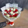 Elegant Red & White Roses Bouquet