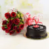 Roses & Chocolate Cake Combo