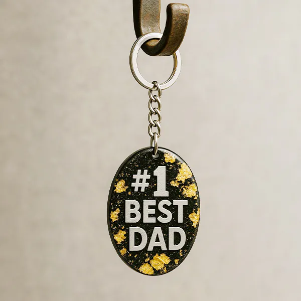 Best Dad Resin Keychain