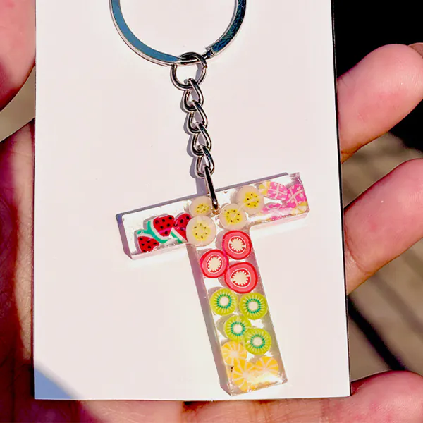 Fruity Alphabet Resin Keychain - Image 7