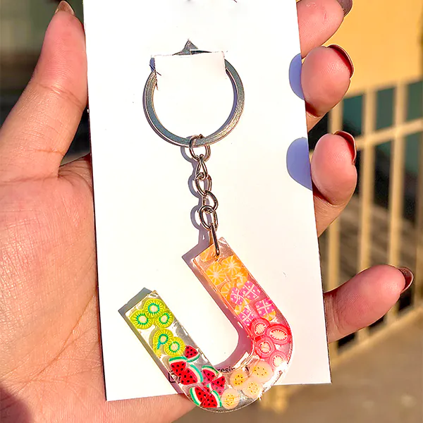 Fruity Alphabet Resin Keychain - Image 6