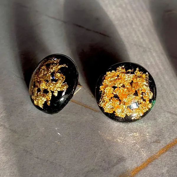 Gold Leaf Resin Studs