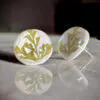 Green Leaf Resin Studs