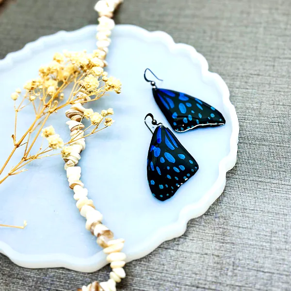 Monarch Wing Earrings Blue
