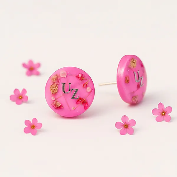 Personalized Resin Studs Pink