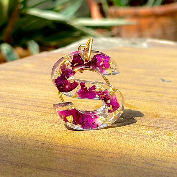Petal Initial Alphabet Keychain