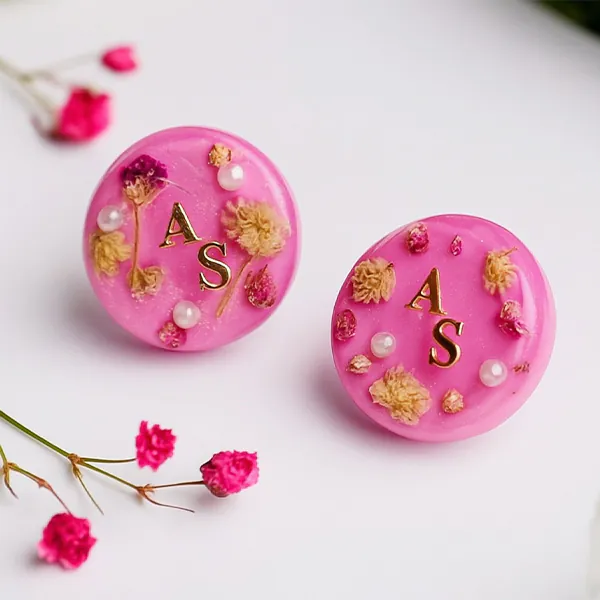 Pink Resin Studs