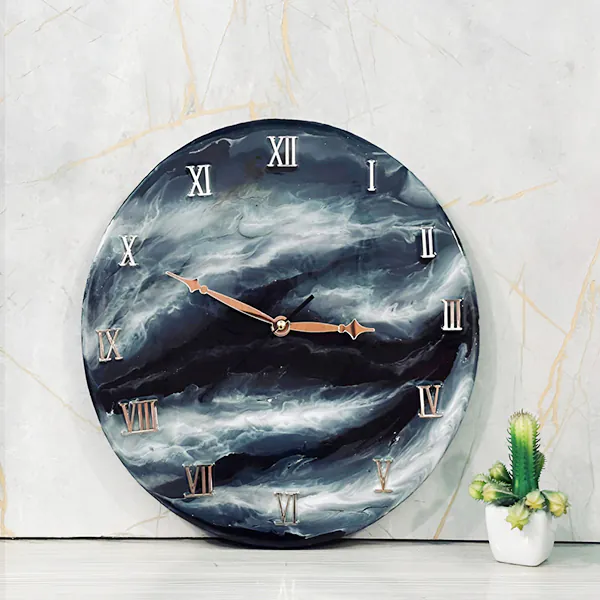 Resin Wall Clock Blackish