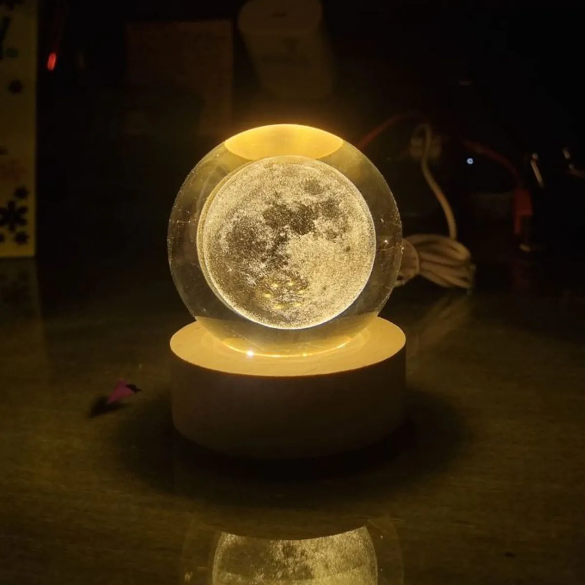 Crystal LED 3D Moon Lamp