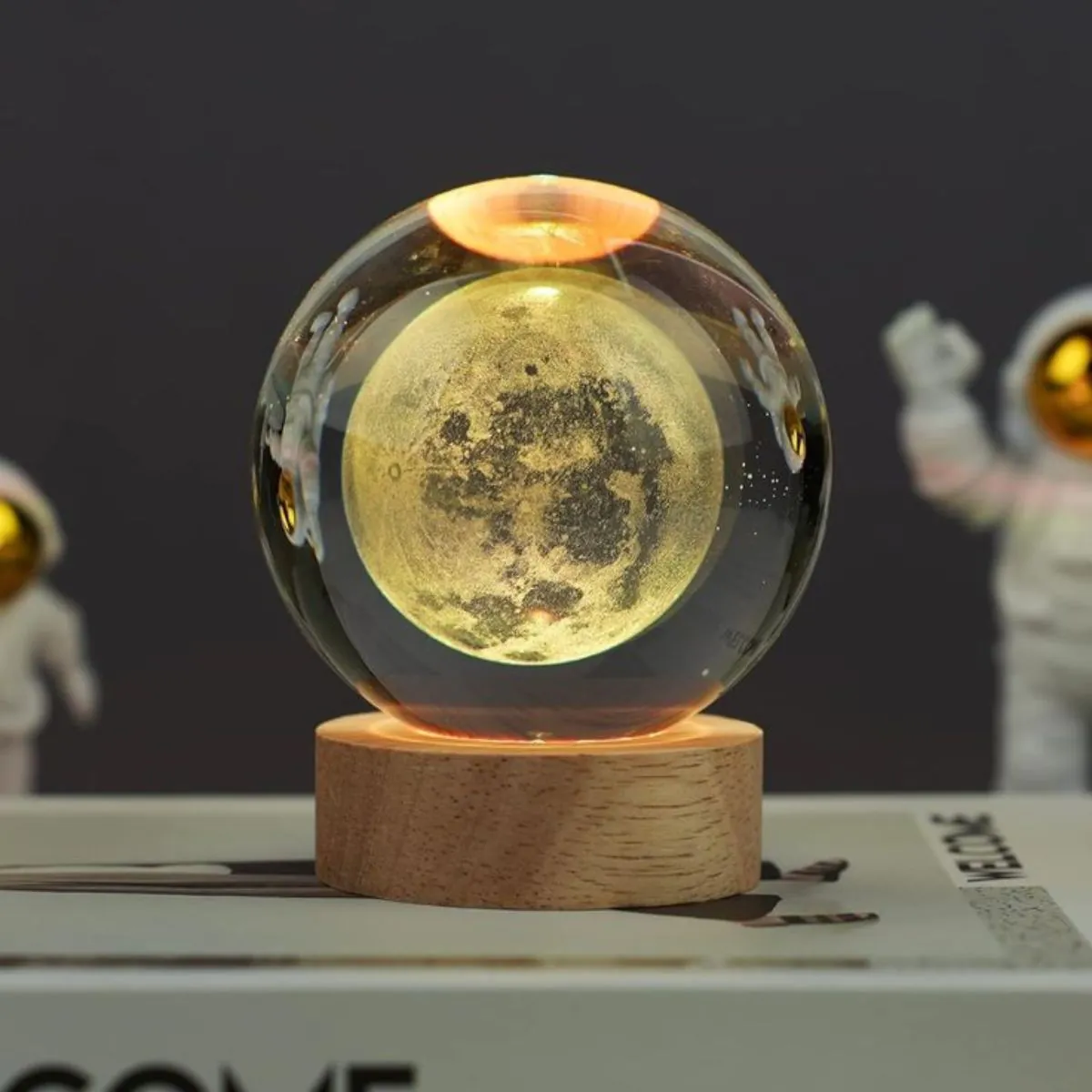 Crystal LED Moon Lamp