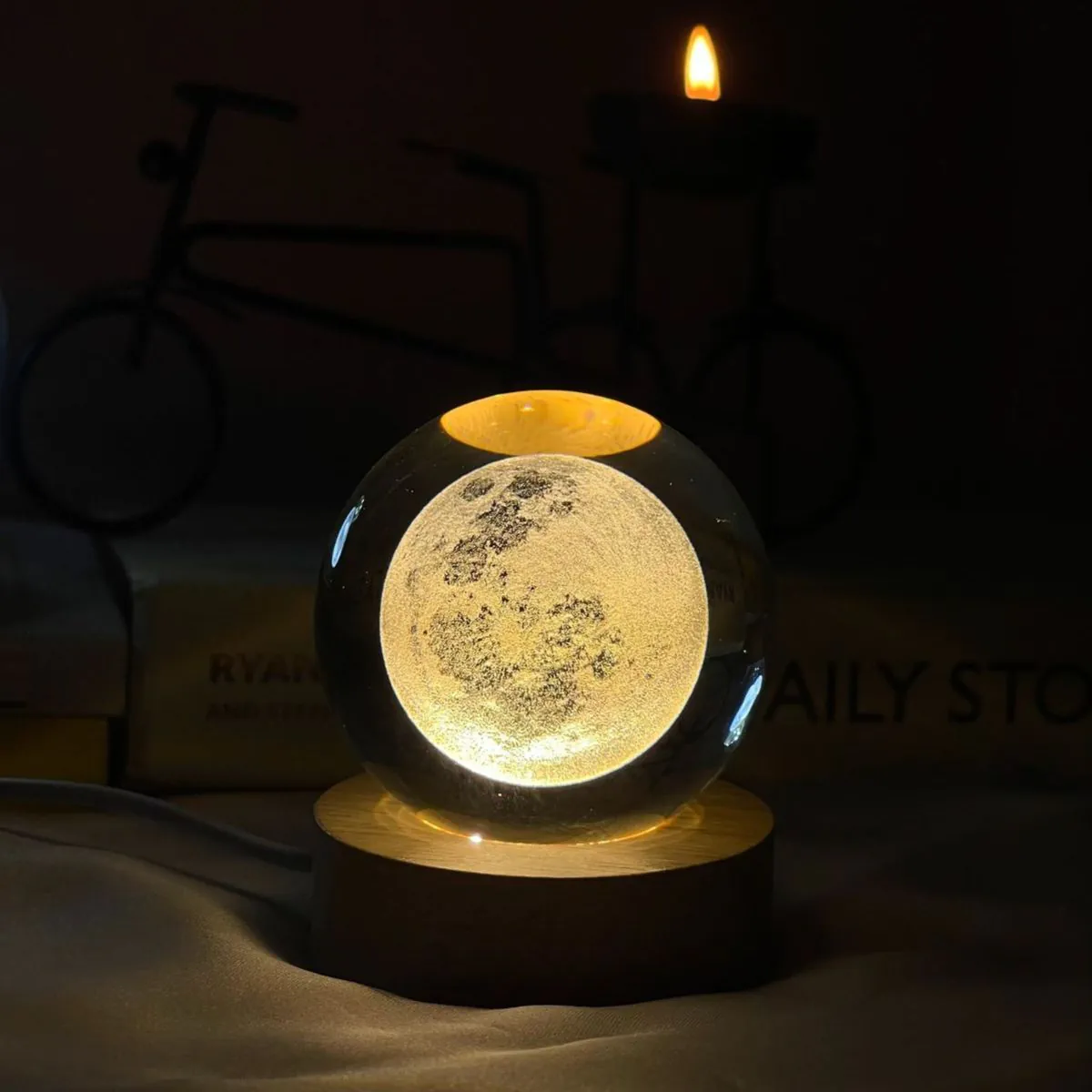 Crystal LED Night Moon Lamp