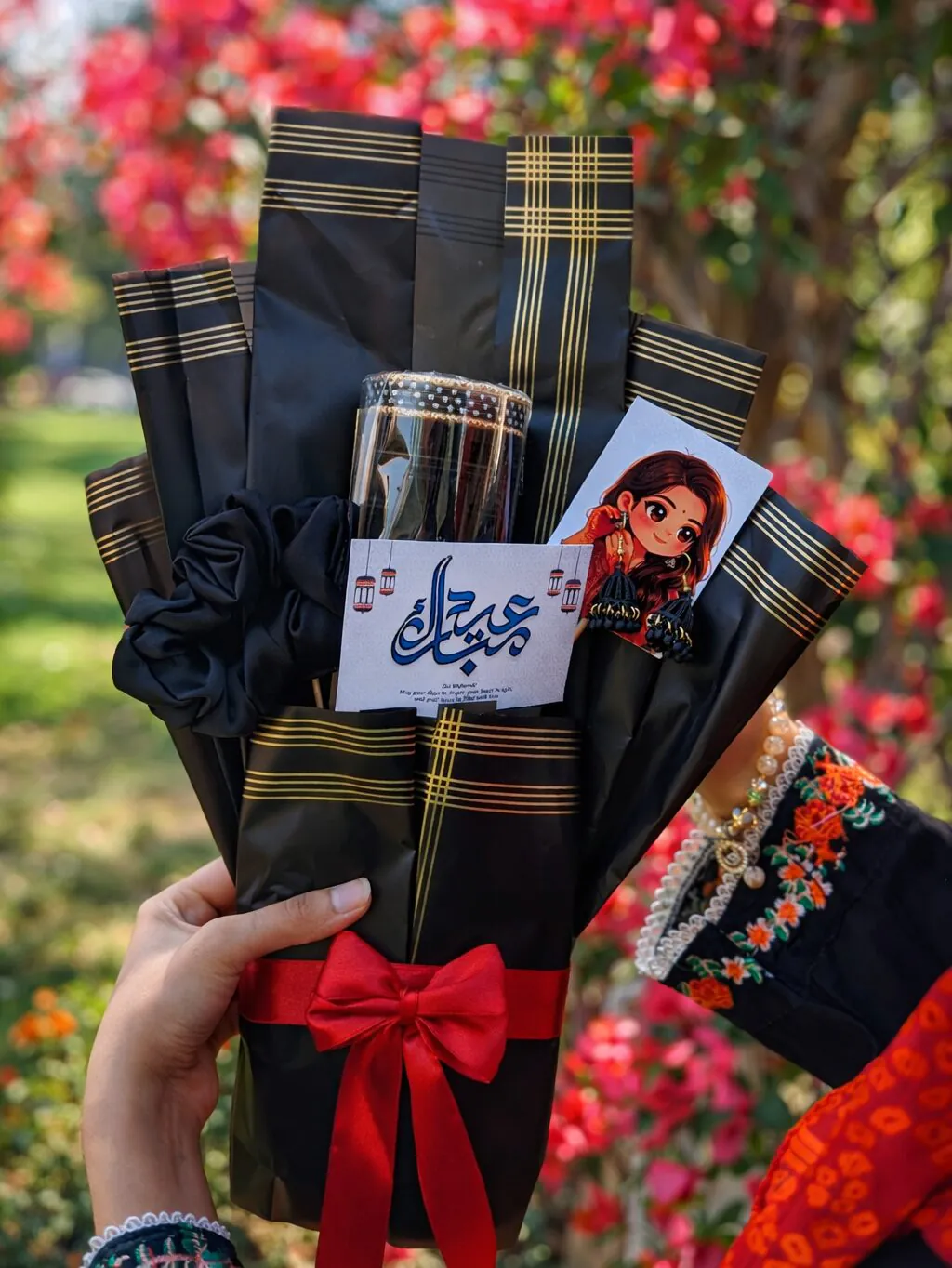 Black theme Eid Bouquet Gift