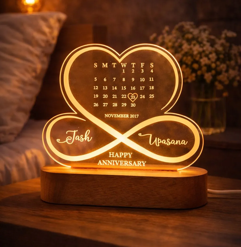 Infinity Love Anniversary Acrylic Lamp