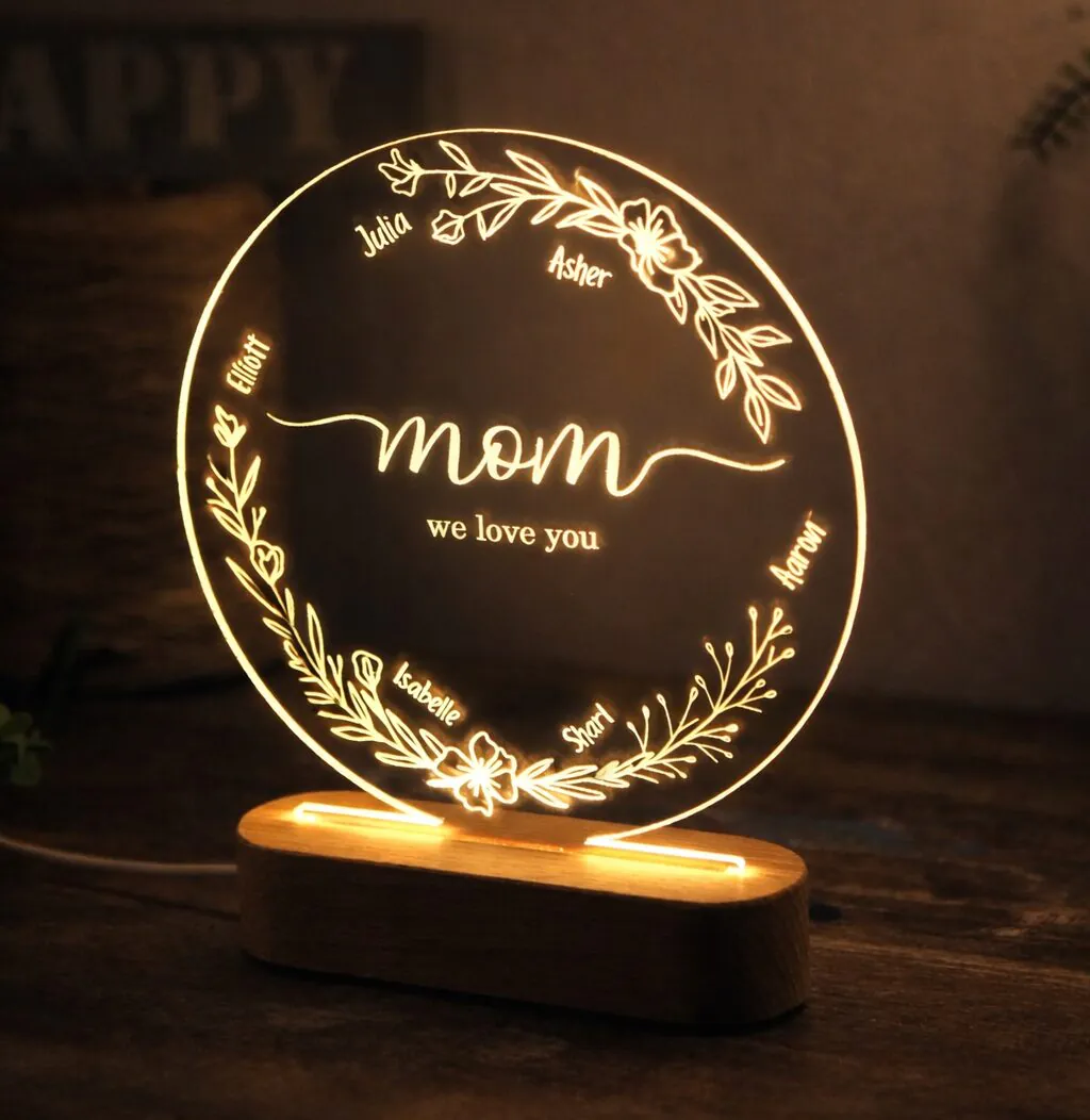 Mom Acrylic LED Lamp