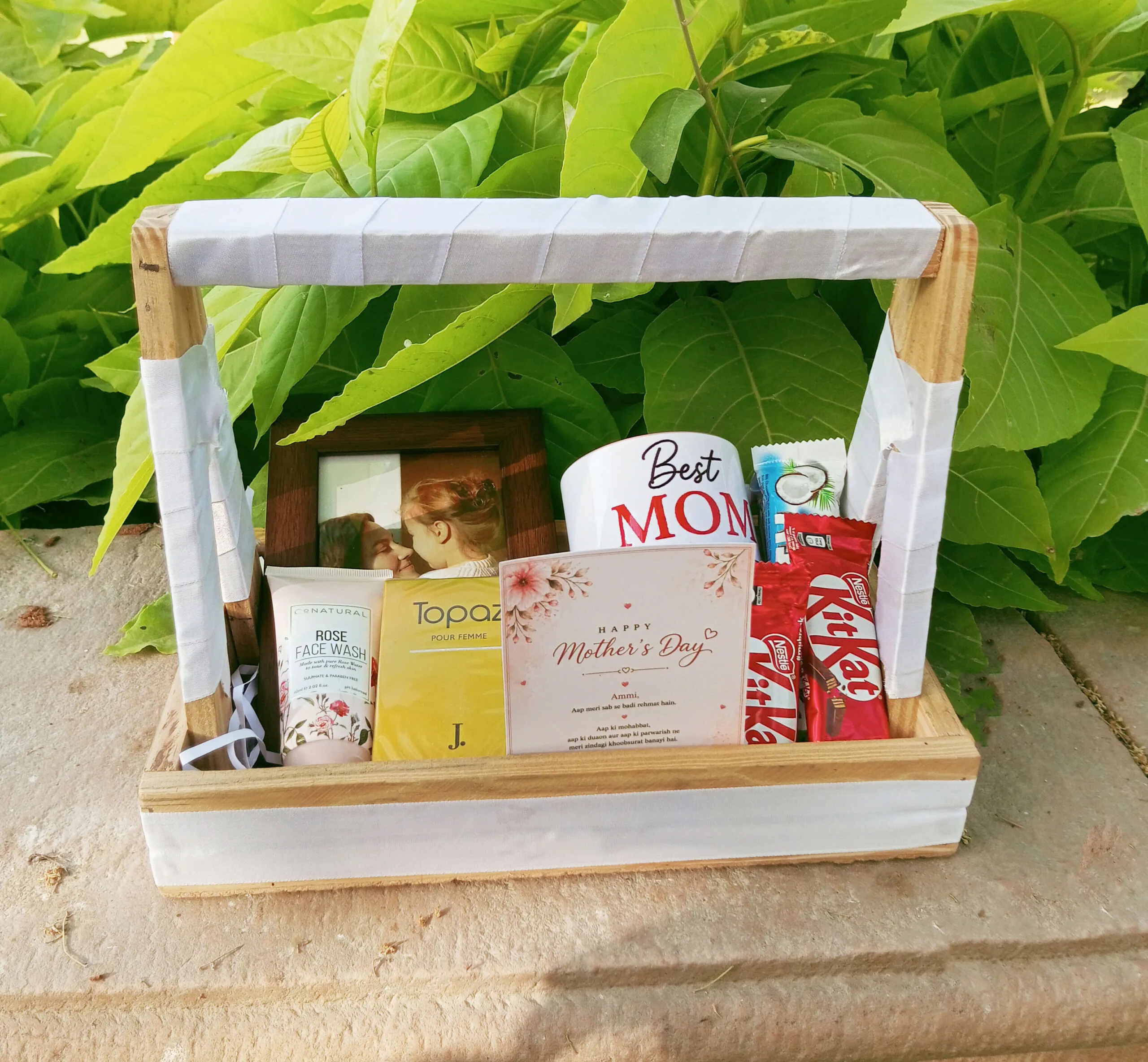 Wooden Gift Basket for Mom