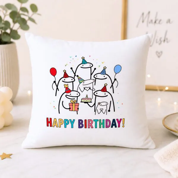 Birthday Celebration Characters Cushion English