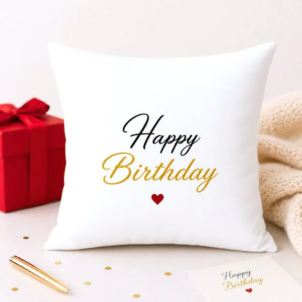 Minimal Birthday Wishes Cushion