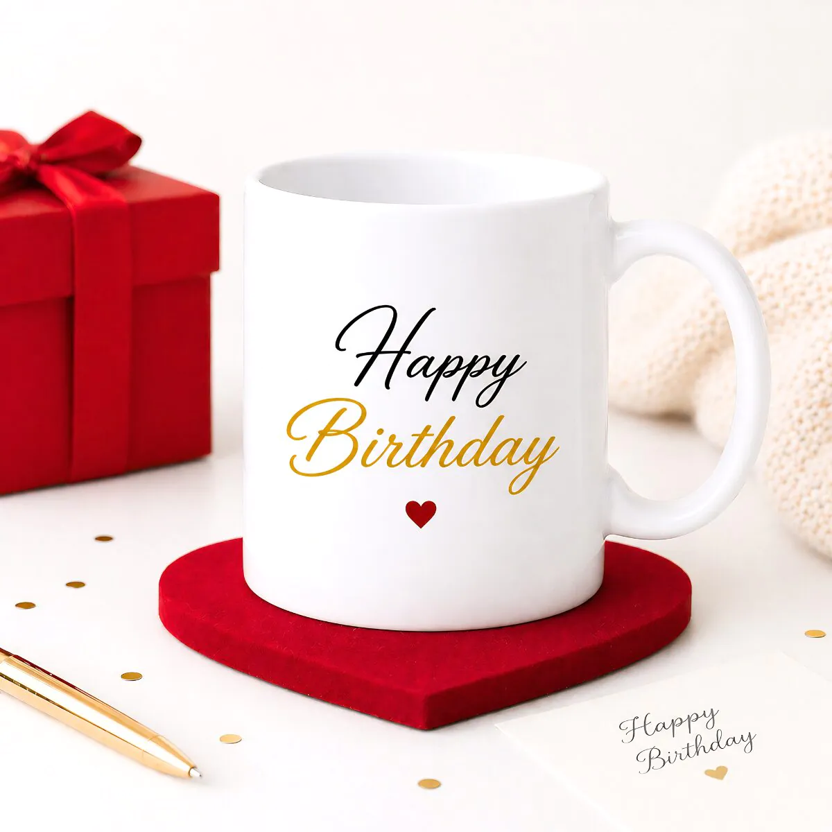 Minimal Birthday Wishes Mug